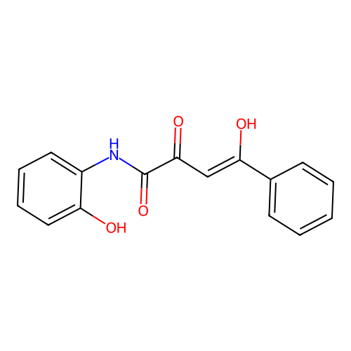 (2E)-2-hydroxy-N-(2-hydroxyphenyl)-4-oxo-4-phenylbut-2-enamide structure