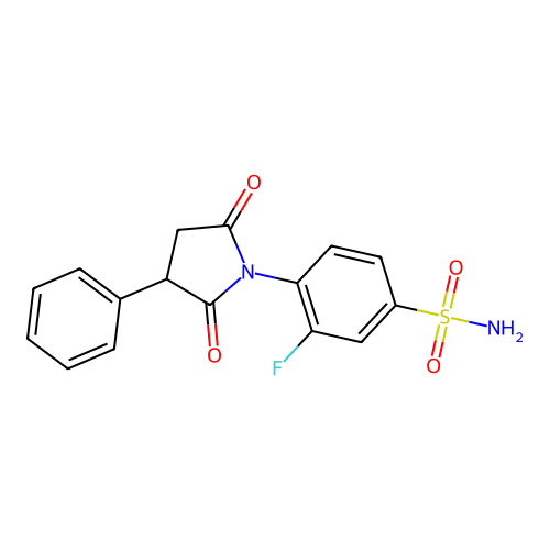 Benzenesulfonamide, 4-(2,5-dioxo-3-phenyl-1-pyrrolidinyl)-3-fluoro- structure