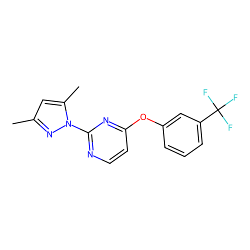 4-(3-Trifluoromethylphenoxy)-2-(3,5-dimethylpyrazol-1-yl)-pyrimidine structure