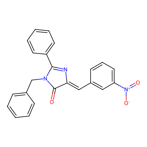 (Z)-1-benzyl-4-(3-nitrobenzylidene)-2-phenyl-1H-imidazol-5(4H)-one structure