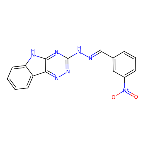 3-nitrobenzaldehyde 5H-[1,2,4]triazino[5,6-b]indol-3-ylhydrazone structure