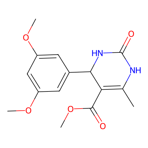 methyl 4-(3,5-dimethoxyphenyl)-6-methyl-2-oxo-1,2,3,4-tetrahydropyrimidine-5-carboxylate structure