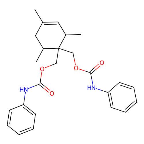 (2,4,6-Trimethylcyclohex-3-ene-1,1-diyl)dimethanediyl bis(phenylcarbamate) structure