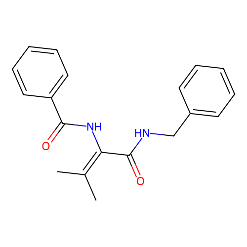N-[1-(benzylamino)-3-methyl-1-oxobut-2-en-2-yl]benzamide structure