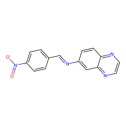 N-[(E)-(4-nitrophenyl)methylidene]quinoxalin-6-amine structure