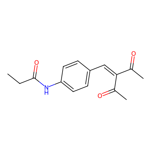 N-[4-(2-Acetyl-3-oxo-but-1-enyl)-phenyl]-propionamide structure