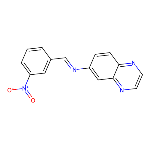 Quinoxaline, 6-(3-nitrobenzylidenamino)- structure