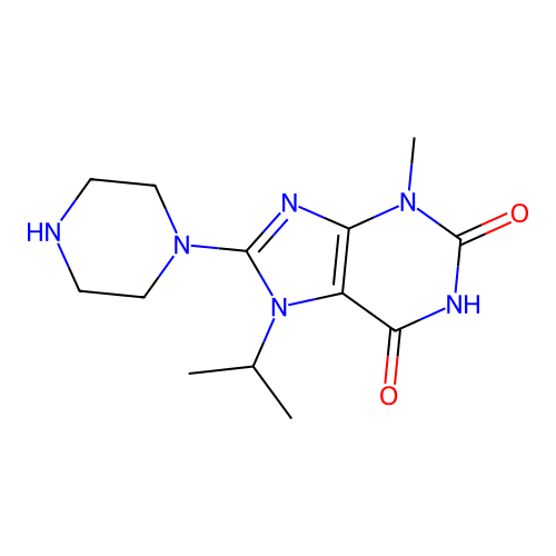 3-Methyl-8-piperazin-1-yl-7-propan-2-ylpurine-2,6-dione structure