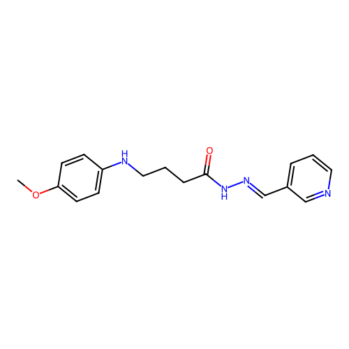 4-[(4-methoxyphenyl)amino]-N'-[(E)-pyridin-3-ylmethylidene]butanehydrazide structure