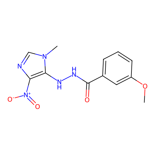 3-methoxy-N'-(1-methyl-4-nitro-1H-imidazol-5-yl)benzohydrazide structure