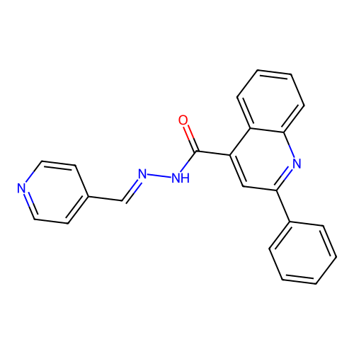 2-phenyl-N'-[(E)-pyridin-4-ylmethylidene]quinoline-4-carbohydrazide structure