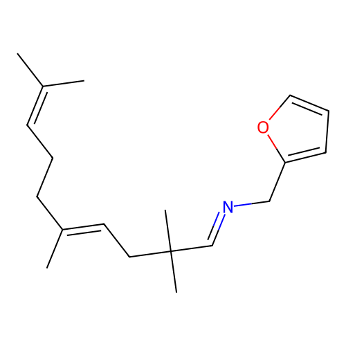 (E)-1-(furan-2-yl)-N-((E)-2,2,5,9-tetramethyldeca-4,8-dien-1-ylidene)methanamine structure
