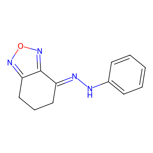 (4E)-4-(2-phenylhydrazinylidene)-4,5,6,7-tetrahydro-2,1,3-benzoxadiazole structure