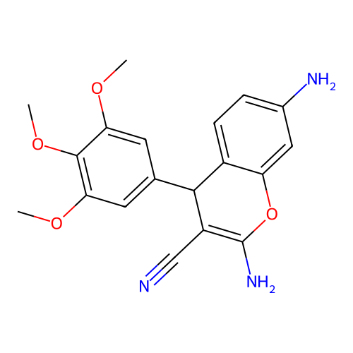 2,7-diamino-4-(3,4,5-trimethoxyphenyl)-4H-chromene-3-carbonitrile structure