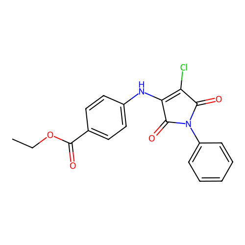 ethyl 4-[(4-chloro-2,5-dioxo-1-phenyl-2,5-dihydro-1H-pyrrol-3-yl)amino]benzoate structure