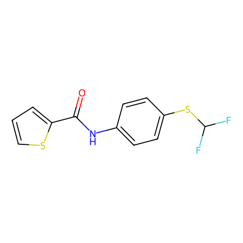 N-{4-[(difluoromethyl)sulfanyl]phenyl}thiophene-2-carboxamide structure