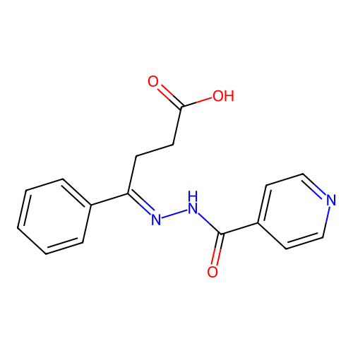 4-Phenyl-4-[(pyridine-4-carbonyl)-hydrazono]-butyric acid structure