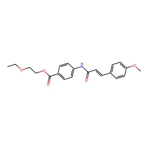 2-ethoxyethyl 4-[[(E)-3-(4-methoxyphenyl)prop-2-enoyl]amino]benzoate structure
