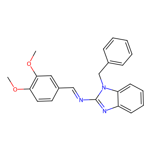 1-benzyl-N-[(E)-(3,4-dimethoxyphenyl)methylidene]-1H-benzimidazol-2-amine structure