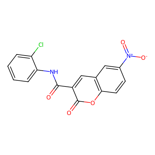 N-(2-chlorophenyl)-6-nitro-2-oxo-2H-chromene-3-carboxamide structure