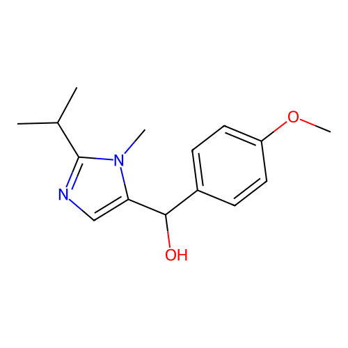 (4-methoxyphenyl)[1-methyl-2-(propan-2-yl)-1H-imidazol-5-yl]methanol structure