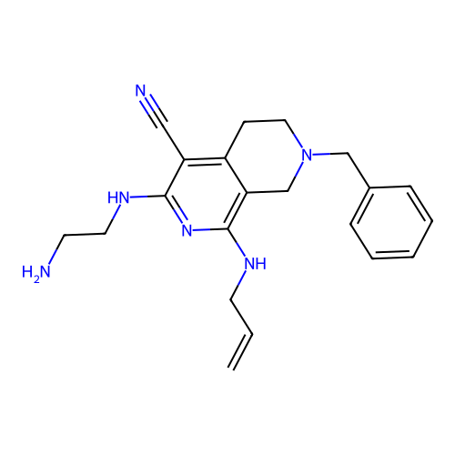 1-(allylamino)-3-((2-aminoethyl)amino)-7-benzyl-5,6,7,8-tetrahydro-2,7-naphthyridine-4-carbonitrile structure