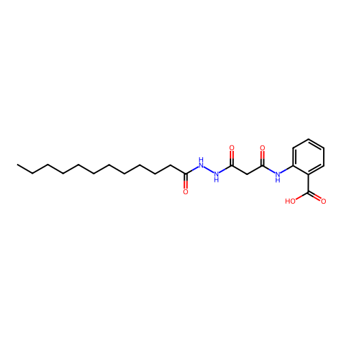 2-{[3-(2-Dodecanoylhydrazinyl)-3-oxopropanoyl]amino}benzoic acid structure
