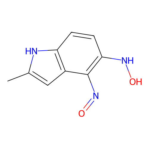 N-(2-methyl-4-nitroso-1H-indol-5-yl)hydroxylamine structure