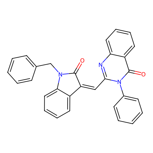 (Z)-2-((1-benzyl-2-oxoindolin-3-ylidene)methyl)-3-phenylquinazolin-4(3H)-one structure