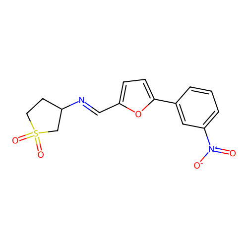 N-((5-(3-Nitrophenyl)-2-furyl)methylene)tetrahydro-3-thiophenamine 1,1-dioxide structure