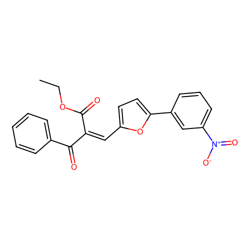 Ethyl (2Z)-2-[(Z)-benzoyl]-3-[5-(3-nitrophenyl)furan-2-YL]prop-2-enoate structure