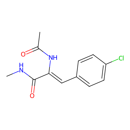 2-acetamido-3-(4-chlorophenyl)-N-methylprop-2-enamide structure