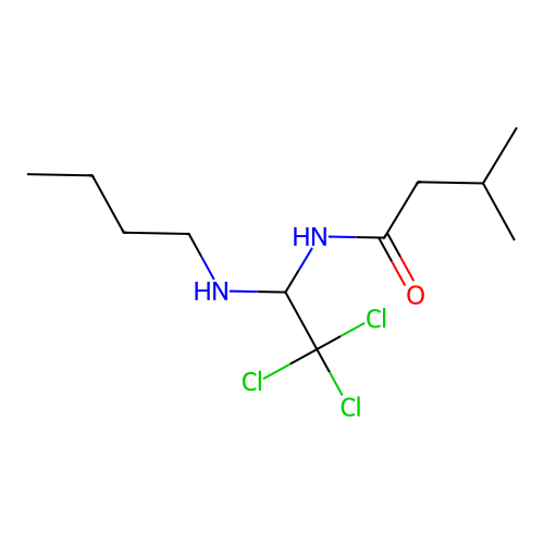 N-(1-(Butylamino)-2,2,2-trichloroethyl)-3-methylbutanamide structure