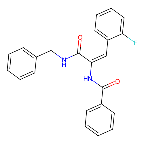 (E)-N-(3-(benzylamino)-1-(2-fluorophenyl)-3-oxoprop-1-en-2-yl)benzamide structure