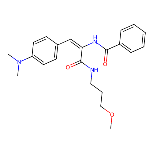 (2E)-3-[4-(dimethylamino)phenyl]-N-(3-methoxypropyl)-2-(phenylformamido)prop-2-enamide structure