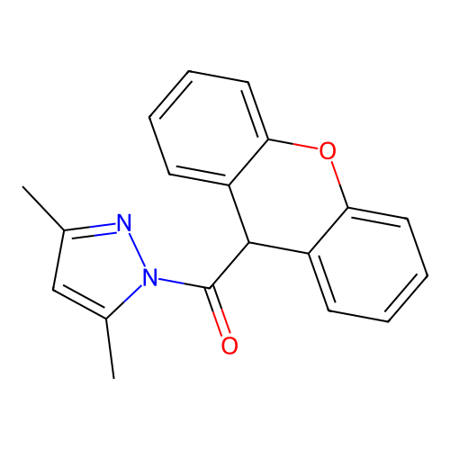 (3,5-dimethylpyrazol-1-yl)-(9H-xanthen-9-yl)methanone structure