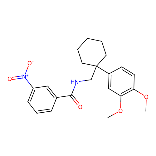 N-{[1-(3,4-dimethoxyphenyl)cyclohexyl]methyl}-3-nitrobenzamide structure
