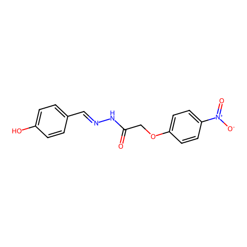 N-[(4-hydroxyphenyl)methylideneamino]-2-(4-nitrophenoxy)acetamide structure