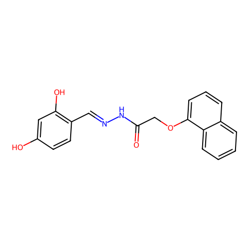 N-[(2,4-dihydroxyphenyl)methylideneamino]-2-naphthalen-1-yloxyacetamide structure