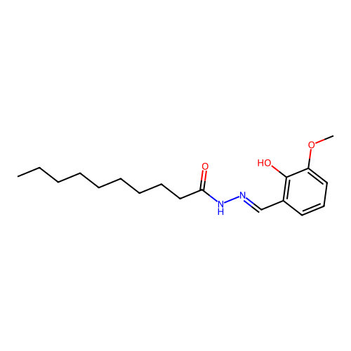 N-[(2-hydroxy-3-methoxyphenyl)methylideneamino]decanamide structure
