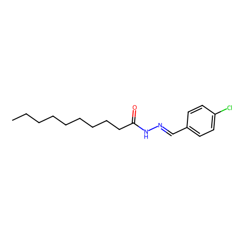 N-[(4-chlorophenyl)methylideneamino]decanamide structure