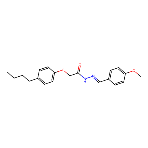 2-(4-butylphenoxy)-N-[(4-methoxyphenyl)methylideneamino]acetamide structure
