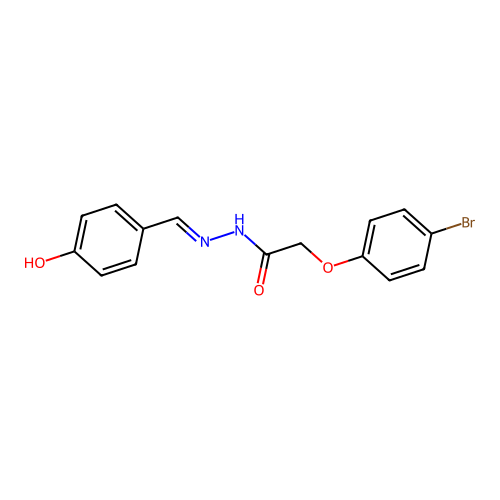 2-(4-bromophenoxy)-N-[(4-hydroxyphenyl)methylideneamino]acetamide structure