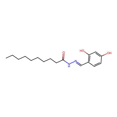 N-[(2,4-dihydroxyphenyl)methylideneamino]decanamide structure
