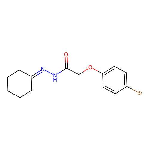 2-(4-Bromophenoxy)-N'-cyclohexylideneacetohydrazide structure