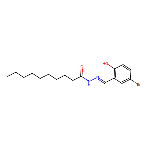 N-[(5-bromo-2-hydroxyphenyl)methylideneamino]decanamide structure