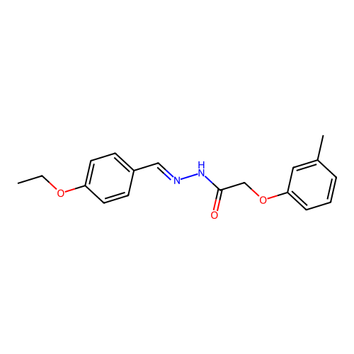 N-[(4-ethoxyphenyl)methylideneamino]-2-(3-methylphenoxy)acetamide structure