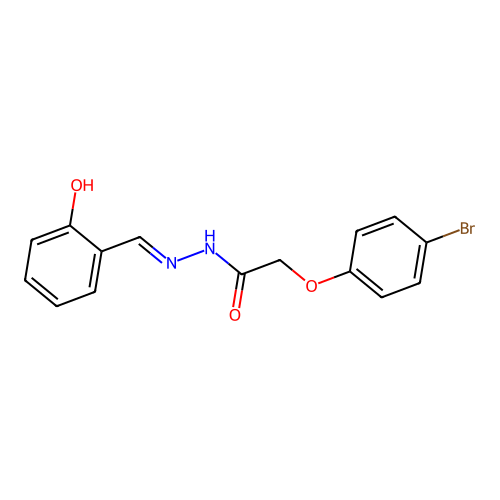 2-(4-bromophenoxy)-N-[(2-hydroxyphenyl)methylideneamino]acetamide structure