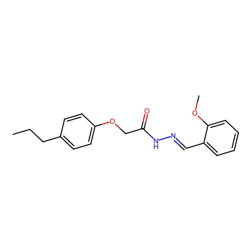 N-[(2-methoxyphenyl)methylideneamino]-2-(4-propylphenoxy)acetamide structure