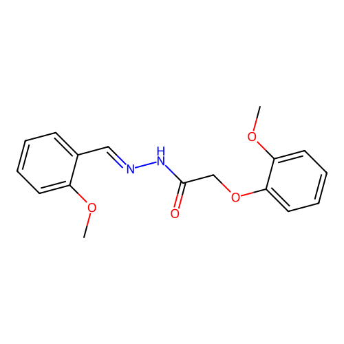 2-(2-methoxyphenoxy)-N-[(2-methoxyphenyl)methylideneamino]acetamide structure